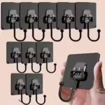 10PC Self Adhesive Wall Sticker Hooks – Stainless Steel, No-Drill - Image 5