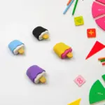 Cone / Donut / Lolipop / Ice cream / Eraser for Girls & Boys / Eraser for School B'Day Return Gift Party Doughnut Lollipop Ice Cream Theme Shape Erasers Pencils Set for Kids Educational Stati - Image 3