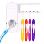 Plastic Automatic Toothpaste Dispenser & Tooth Brush Holder This Unique Automatic Toothpaste Dispenser Is Designed For Your Convenience | Premium, Durable, Compact, Organizer