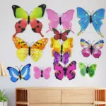 12 Pcs 3D Colorful Butterfly Wall Stickers Set – Removable PVC Decorative Wall Decals for Home, Bedroom, Living Room, Office & Party Decoration - Image 6