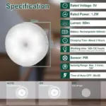 Motion Sensor Light for Home with USB Charging Wireless Self Adhesive LED Body Induction Lamp Sensor Light for Wardrobe Lights with Sensor Night Light for Cupboard Stairs (White) - Image 5