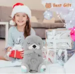 Portable Breathing Teddy Bear Soft Toy Plush Sound Machine, Baby Gift with Music, Lights & Breathing Motion Infant Toys for Newborns, Soft Breathing Stitch Teddy