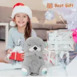 Portable Breathing Teddy Bear Soft Toy Plush Sound Machine, Baby Gift with Music, Lights & Breathing Motion Infant Toys for Newborns, Soft Breathing Stitch Teddy