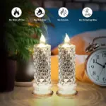 Decorative LED Crystal Candle Light – Flameless Flickering Candle for Home, Parties, Romantic Dinners & Festive Decoration (1 Pc) - Image 2