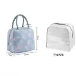 Grey Flamingo Insulated Nylon Lunch Bag – Portable & Waterproof