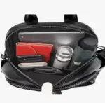 Leather Camera Backpack – Dual Compartment Solid Pattern - Image 5