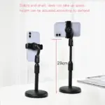 Adjustable 360 Rotation Universal Mobile Stand Holder for Desk & Bed (Black) - Compatible with All Smartphones - Image 3