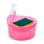 Double Layer Liquid soap Dispenser with Pump and Sponge, Practical for Hotel Sink Clear, Soap Dispensing Liquid Pump Bottle for Home, Kitchen Rectangle ( 2 in 1 ) - Image 3