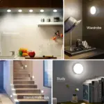 Motion Sensor Light for Home with USB Charging Wireless Self Adhesive LED Body Induction Lamp Sensor Light for Wardrobe Lights with Sensor Night Light for Cupboard Stairs (White) - Image 2