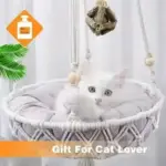 Macrame Hanging Cat Hammock Bed with Cushion - Image 2