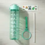 Motivational Water Bottle With Time Marker And Flip Top Lid Ã‚â‚¬â€œ Large Leakproof Drinking Bottle With Straw And Carry Strap For Gym | Reusable, Leakproof, Portable, Daily Use - Image 2