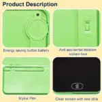 2 in 1 LCD Writing Tablet Pencil Case for Kids with Stylus and One Key Erase Digital Doodle Writing Board School Pencil Box (Multicolor) - Image 2