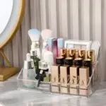 16-Compartment Makeup Organizer – Plastic Vanity Storage for Cosmetics, Brushes, Perfume & Lipsticks - Image 2