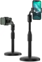 Adjustable 360 Rotation Universal Mobile Stand Holder for Desk & Bed (Black) - Compatible with All Smartphones - Image 2