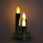 LED Flameless Triple Candle Lamp Golden Decorative Electronic Candle Light for Home Festival Diwali Decoration (1 Pc)