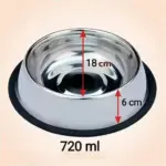Stainless Steel Non-Skid Pet Feeding Bowl 750 ml - Image 2