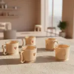 Elegant Heart Design Mini Tea & Coffee Mug Set With Handle Ml Small Cup Set For Home | Flexible, Easy Release, Kitchen Use, Elegant - Image 3