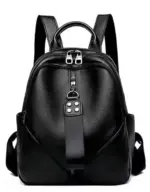 Leather Camera Backpack – Dual Compartment Solid Pattern - Image 4