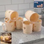 Elegant Heart Design Mini Tea & Coffee Mug Set With Handle Ml Small Cup Set For Home | Flexible, Easy Release, Kitchen Use, Elegant