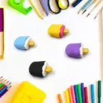 Cone / Donut / Lolipop / Ice cream / Eraser for Girls & Boys / Eraser for School B'Day Return Gift Party Doughnut Lollipop Ice Cream Theme Shape Erasers Pencils Set for Kids Educational Stati - Image 4