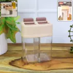 Premium 2-in-1 Salt and Pepper Dispenser Dual Chamber Spice Shaker Container – Kitchen Dining Table Seasoning Jar