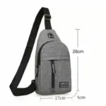 Waterproof Waist Bag, Shoulder Bags USB Charging Earphone Hook Sling Travel Bag (1 Pc) - Image 5