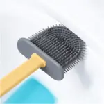 Silicone Toilet Brush/ Flexible Soft Bristle Brush with Quick Dry Holder Cleaning Brush for Toilet Accessories ( Without Box ) - Image 4