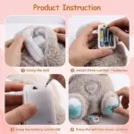 Portable Breathing Teddy Bear Soft Toy Plush Sound Machine, Baby Gift with Music, Lights & Breathing Motion Infant Toys for Newborns, Soft Breathing Stitch Teddy - Image 6