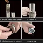 2-in-1 stainless steel salt and pepper grinder adjustable coarseness dual-chamber manual spice mill - Stainless Steel - Image 5