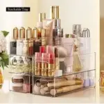 16-Compartment Makeup Organizer – Plastic Vanity Storage for Cosmetics, Brushes, Perfume & Lipsticks