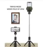 3-in-1 Wireless Bluetooth Selfie Stick XT-02 | Remote Shutter, 360° Rotate, Extendable, Foldable Mini Tripod & Monopod for Smartphones, Black.
