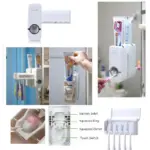 Plastic Automatic Toothpaste Dispenser & Tooth Brush Holder This Unique Automatic Toothpaste Dispenser Is Designed For Your Convenience | Premium, Durable, Compact, Organizer - Image 3