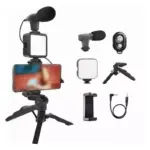 Vlogging Kit for Video Making with Mic Mini Tripod Stand, LED Light & Phone Holder Clip for Making Videos - Image 3