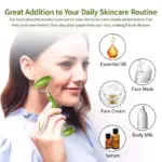 Gua Sha Stone and Anti Aging Jade Roller Massager for Face Massage Natural Face Skincare Massager & Face Roller Massager for Women | Face Shaper Jade Roller and Gua Sha Set for Glowing Skin - Image 4