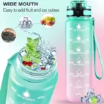 Motivational Water Bottle with Straw & Time Marker, Tritan Portable Gym Water Bottle, Leakproof Reusable, Special Design for Your Sports Activity, Hiking, Camping - Image 3