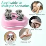 Smart Electric Scalp Massager with 4 Silicone Heads – Rechargeable Handheld Head & Body Massage Device - Image 9