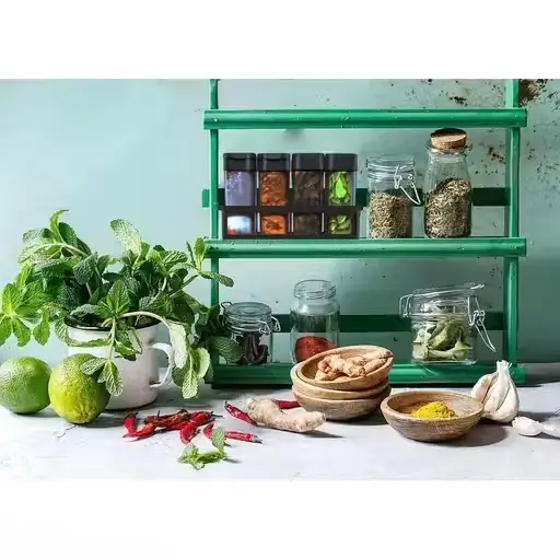 rO9RdXsNEJ8UPwNGKWEEd18Gu7r62PHjoXPo1Il4.webp Kitchen 8 Pcs Airtight Rasoi Box Spice Storage Jar Set (Black) - Image 1