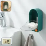 Wall Mounted Soap Holder With Drain Tray Bathroom Soap Dish Self Draining Soap Stand For Sink Kitchen And Wash Basin Hygienic Soap Storage Organizer Ã‚ | Premium, Durable, Compact, Organizer