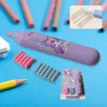 Electric Eraser Kit Automatic Pencil Eraser Battery Operated with 10 Eraser Refills Suitable for use with Graphite Pencils Drawing Painting Sketching Drafting Supplies Stationery Child Gifts