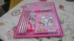 Kids' Stationery Kit: Wooden Pencils, Sharpener, Eraser, Diary (8 Pc Set) - Image 2