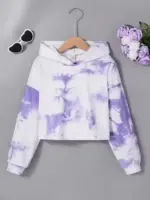 Crop Top for Kids Girls Hoodie Long Sleeve Printed – Kids Clothing