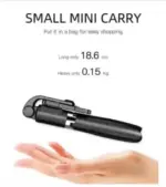 3-in-1 Wireless Bluetooth Selfie Stick XT-02 | Remote Shutter, 360° Rotate, Extendable, Foldable Mini Tripod & Monopod for Smartphones, Black. - Image 2