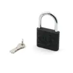 Iron Padlock, Brass Core and Thickened Spray Black Iron Door Lock for Home Dormitory, Waterproof Antirust Anti-theft Padlocks Outdoor Gate Shed Locks Warehouse Big Iron Door Drawer Lock (60mm - Image 3