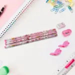 Kids' Stationery Kit: Wooden Pencils, Sharpener, Eraser, Diary (9 Pc Set) - Image 2