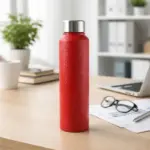 1000 ML Stainless Steel Water Bottle with Leak-Resistant Cap (Red)