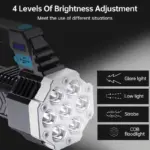 Outdoor Portable USB Rechargeable LED Flashlight with COB Side Light - Image 5