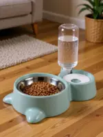 Double Pet Feeding Bowl with Water Dispenser - Image 3