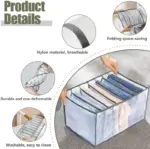 Clothes Organizer +7 Grid, Drawer Wardrobe Clothes Organizer, Jeans Closet Cabinet Organizers, Portable Foldable Storage Containers - Image 6