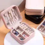 Jewellery Box for Women, Mini Portable Jewelry Box Organiser,PU Leather Jewlerrying Display Holder, Small Travel Jewellery Box for Girls, Women, Mother, Daughte, Travel Ring, Pendant, Earring - Image 5