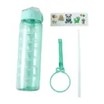 Motivational Water Bottle With Time Marker And Flip Top Lid Ã‚â‚¬â€œ Large Leakproof Drinking Bottle With Straw And Carry Strap For Gym | Reusable, Leakproof, Portable, Daily Use - Image 4